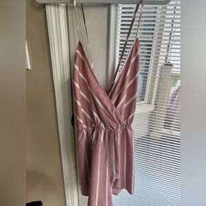 Pink and white romper